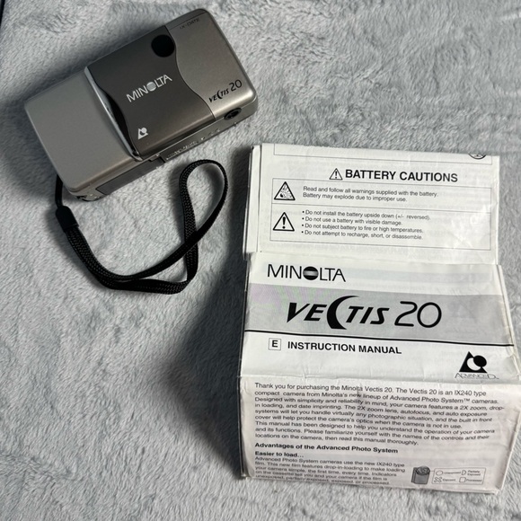 Minolta Vectis 20 APS Film Camera w/ Manual & Case – Vintage Point & Shoot - Picture 11 of 15